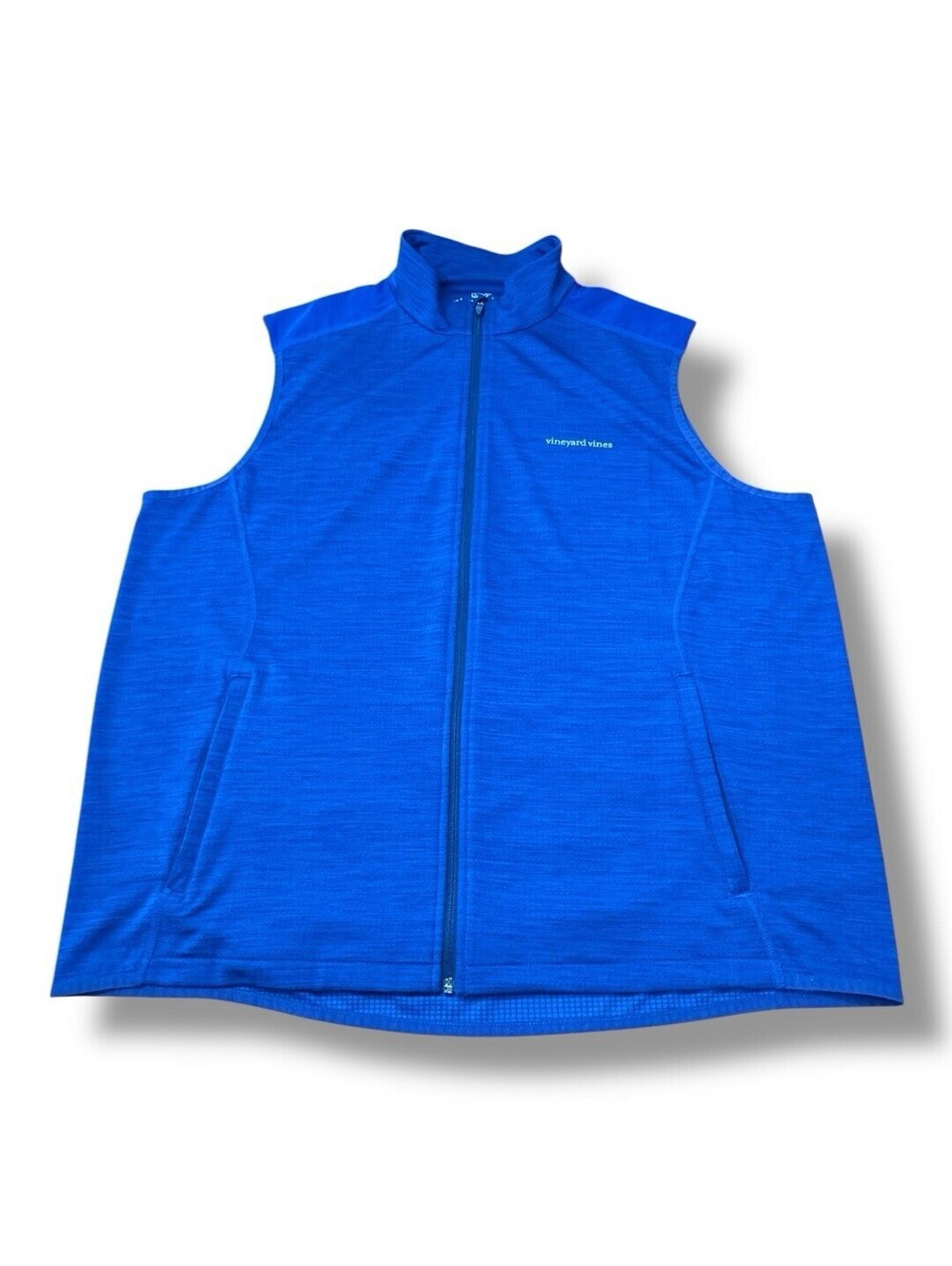 Vineyard Vines Vest Blue Fleece Performance Full Zip Golf Casual Preppy Sz XXL